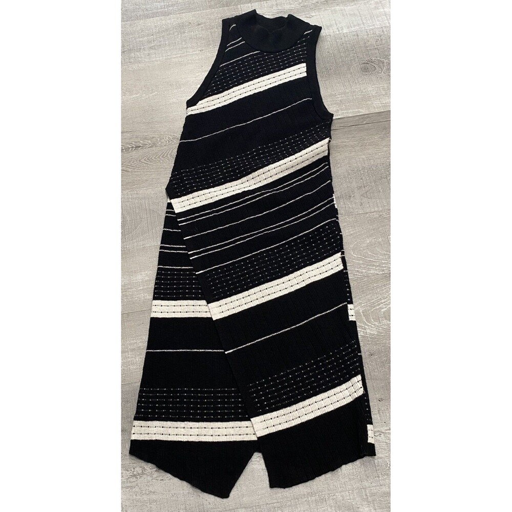 WOMEN'S ANTHROPOLOGIE MOTH SLEEVELESS MOCK NECK SWEATER DRESS Small Black y2k